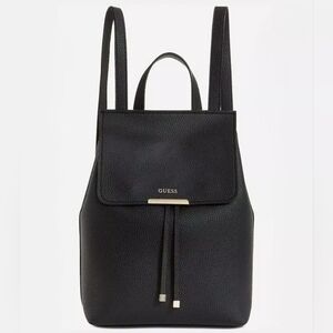 Guess Varsity Black Pebble Grain Adjustable Strap Backpack